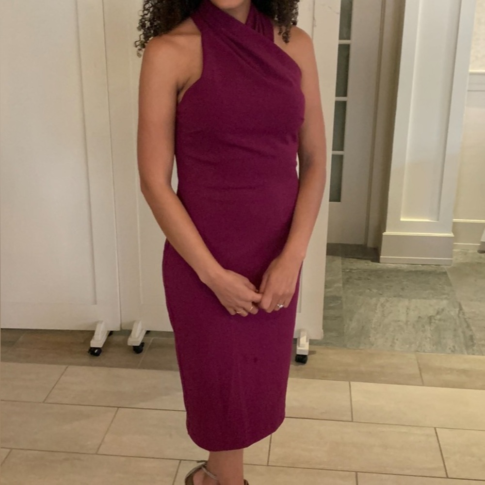 Elegant Purple One-Shoulder Dress